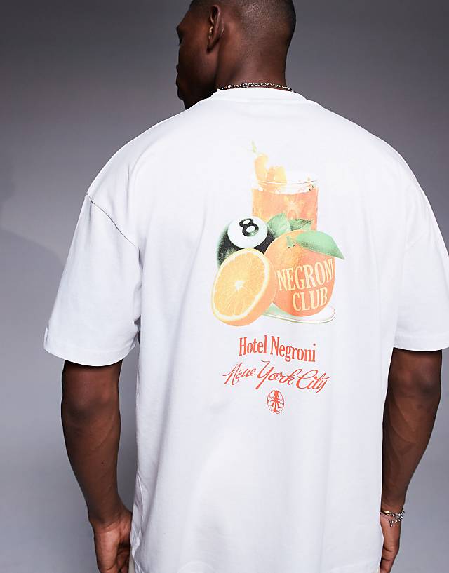Asos ASOS DESIGN Oversized T-shirt With Fruit Graphic In White