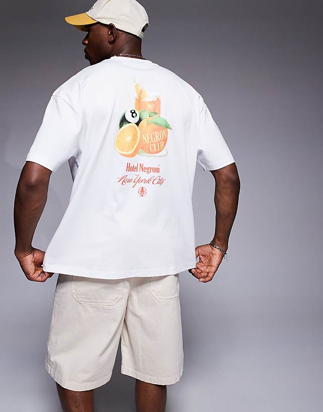 asos ASOS DESIGN oversized t-shirt with fruit graphic in white