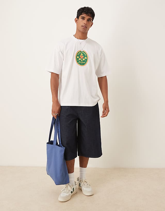 Asos ASOS DESIGN Oversized T-shirt With Fruit Print In White