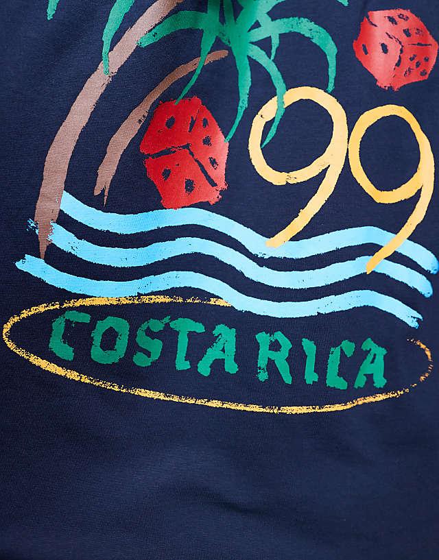 Asos ASOS DESIGN Oversized T-shirt With High Summer Graphic In Navy