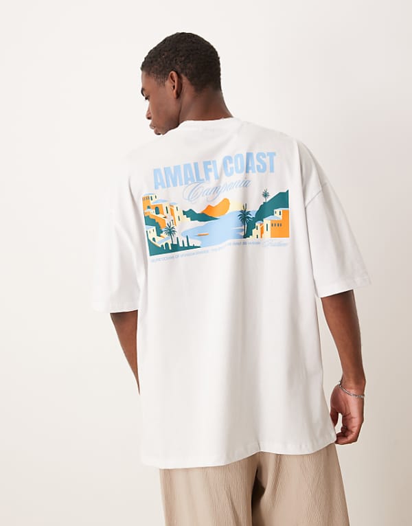asos ASOS DESIGN oversized t-shirt with high summer graphic in white