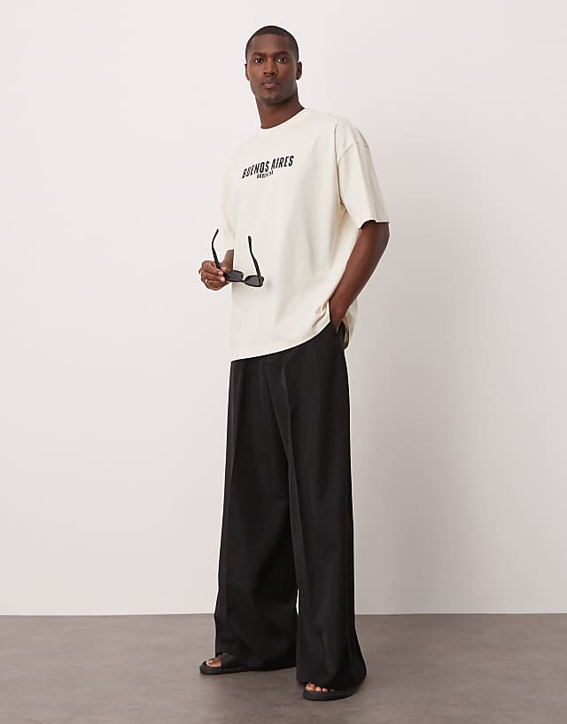 Asos ASOS DESIGN Oversized T-shirt With High Summer Graphic In Off-white