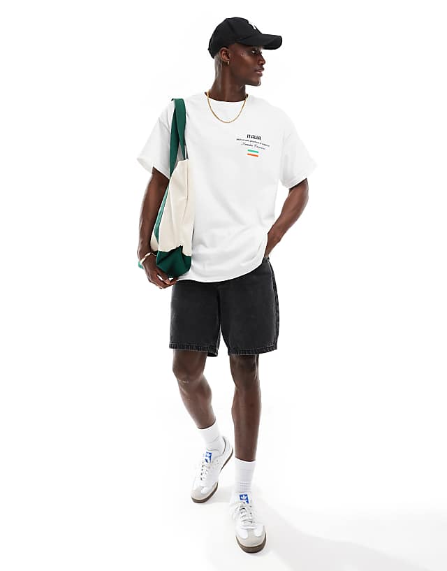 Asos ASOS DESIGN Oversized T-shirt With Limoncello Graphic In White