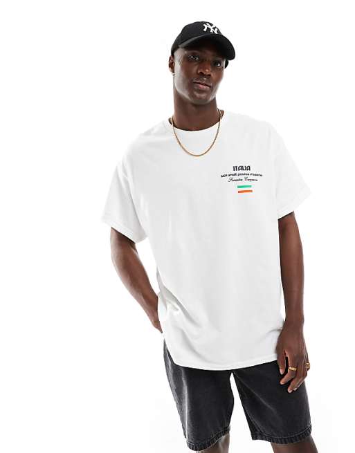 Asos ASOS DESIGN Oversized T-shirt With Limoncello Graphic In White