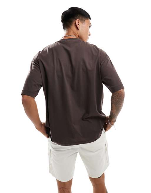 Asos ASOS DESIGN Oversized T-shirt With Paraiso Front Print In Brown