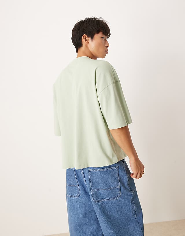 Asos ASOS DESIGN Oversized T-shirt With Puff Print In Green