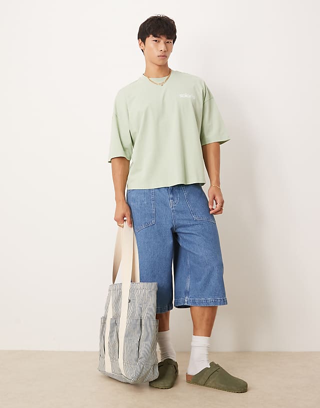 Asos ASOS DESIGN Oversized T-shirt With Puff Print In Green