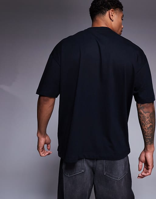 Asos ASOS DESIGN Oversized T-shirt With Puff Text Graphic In Black