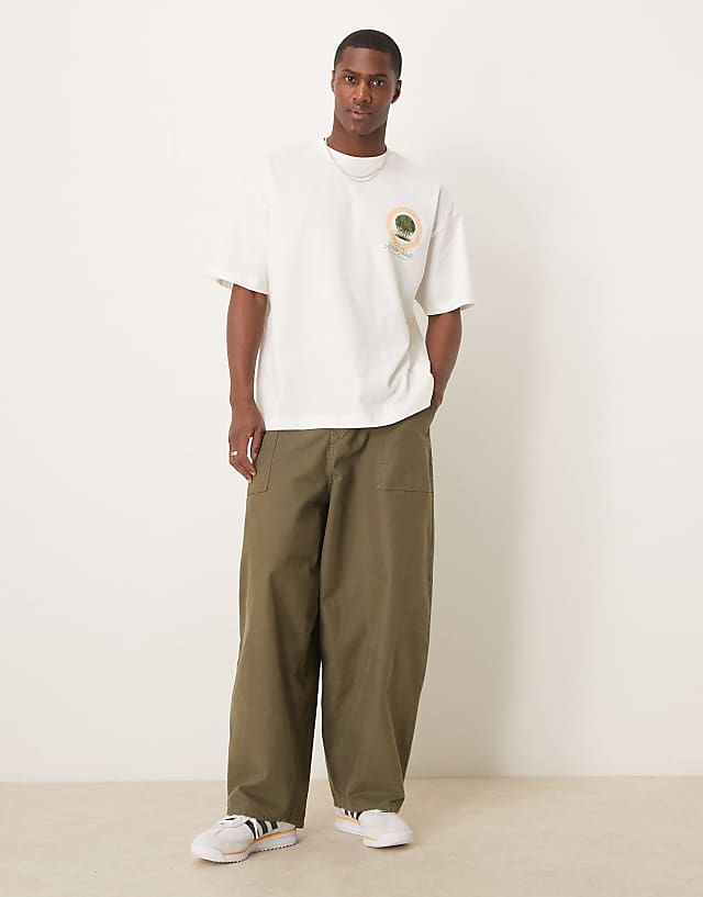 Asos ASOS DESIGN Oversized T-shirt With Scenic Graphic In Cream