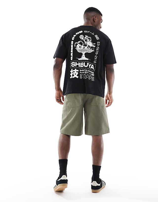 Asos ASOS DESIGN Oversized T-shirt With Shibuya Graphic In Black
