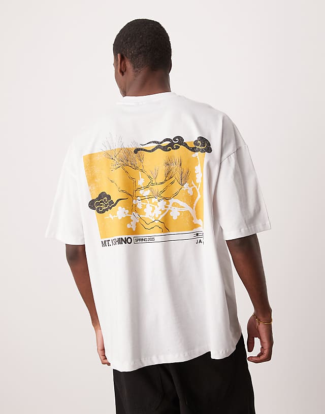 asos ASOS DESIGN oversized t-shirt with souvenir graphic in white