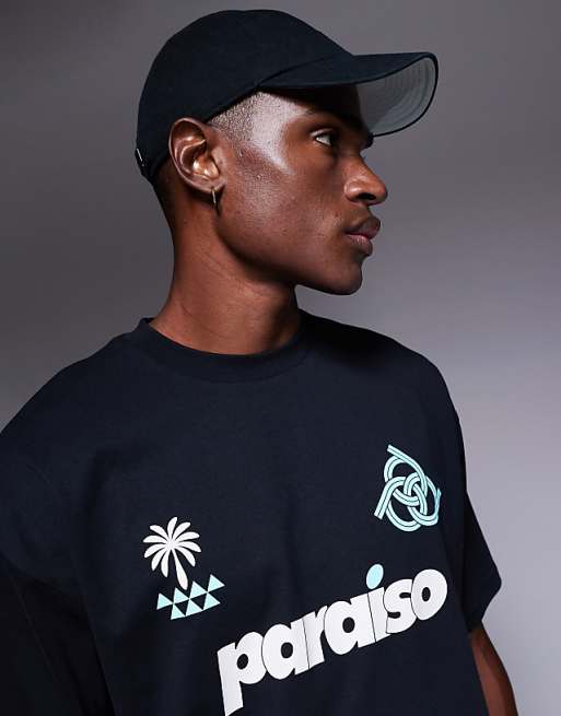 Asos ASOS DESIGN Oversized T-shirt With Sports Graphic In Black