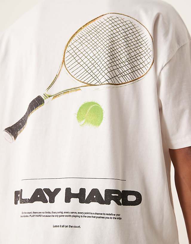 Asos ASOS DESIGN Oversized T-shirt With Sports Graphic In White