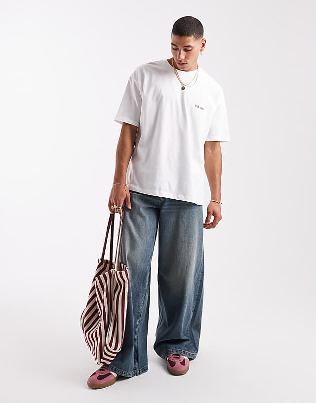 Asos ASOS DESIGN Oversized T-shirt With Text Graphic In White