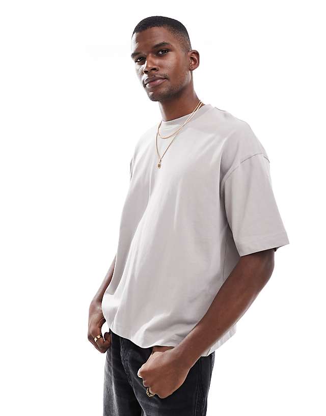 Asos ASOS DESIGN Oversized T-shirt With Text Graphic In Grey