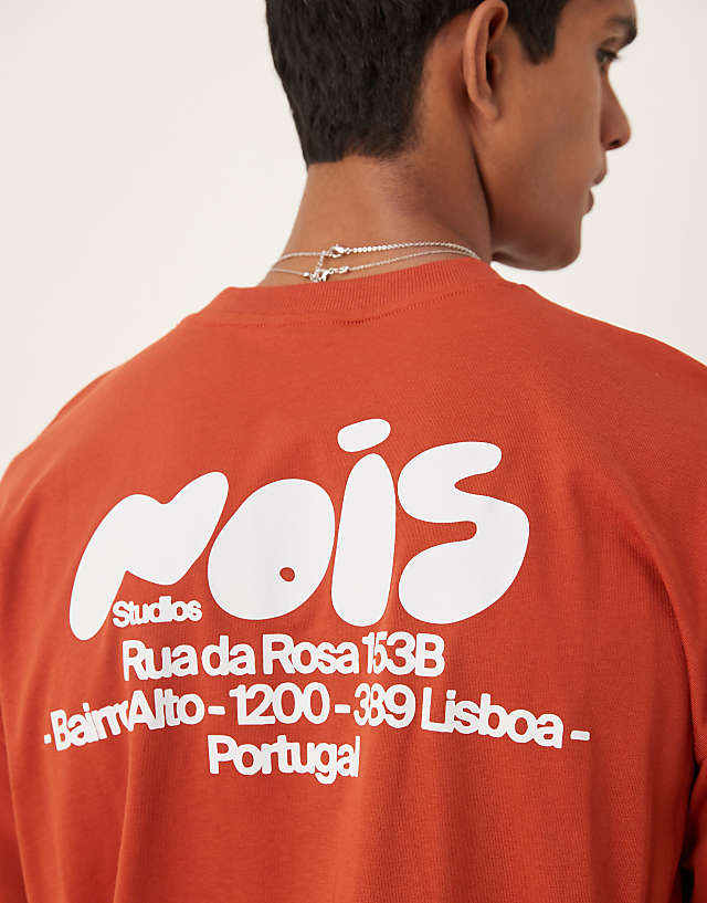 Asos ASOS DESIGN Oversized T-shirt With Text Print In Orange