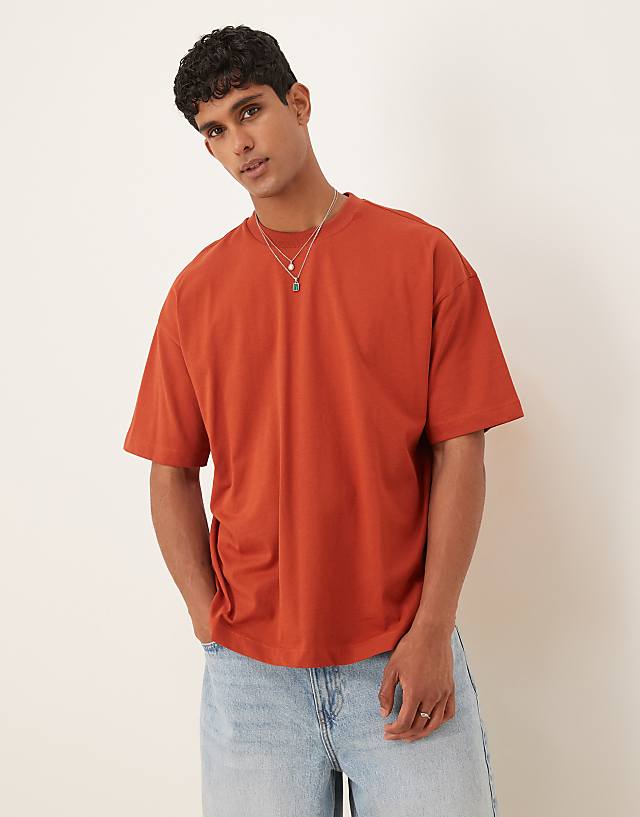 Asos ASOS DESIGN Oversized T-shirt With Text Print In Orange