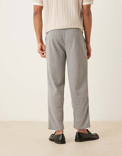 Asos ASOS DESIGN Oversized Tapered Smart Trousers In Grey