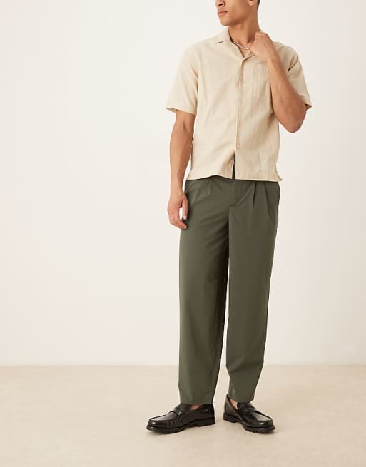Asos ASOS DESIGN Oversized Tapered Trouser In Green
