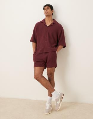 Asos ASOS DESIGN Oversized Textured Co Ord In Brown