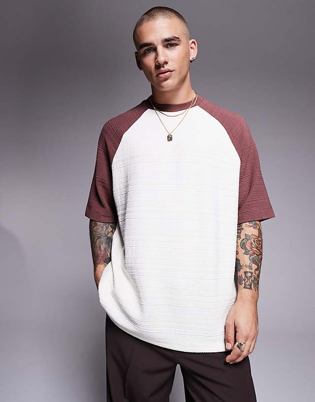 asos ASOS DESIGN oversized textured t-shirt in white