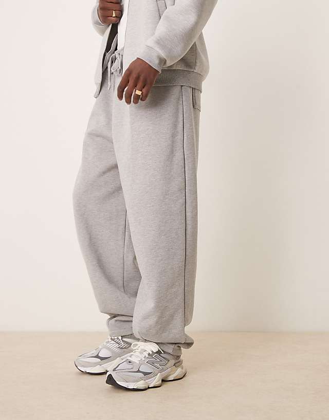 Asos ASOS DESIGN Premium Heavyweight Joggers In Grey Marl - GREY