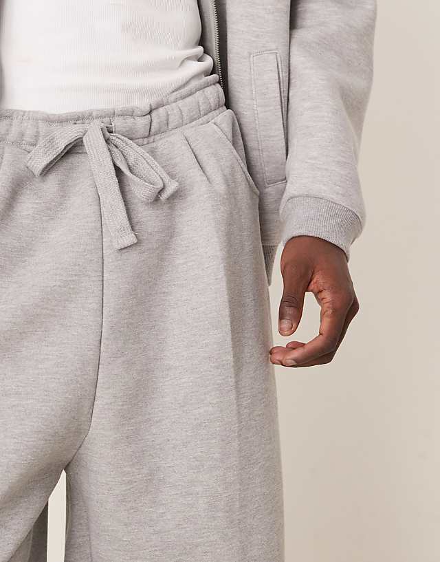 Asos ASOS DESIGN Premium Heavyweight Joggers In Grey Marl - GREY