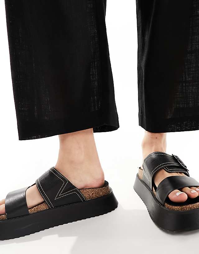 Asos ASOS DESIGN Pull On Culotte With Linen In Black