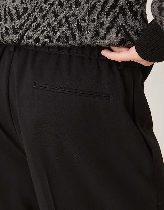 Asos ASOS DESIGN Pull On Smart Wide Leg Trousers Black