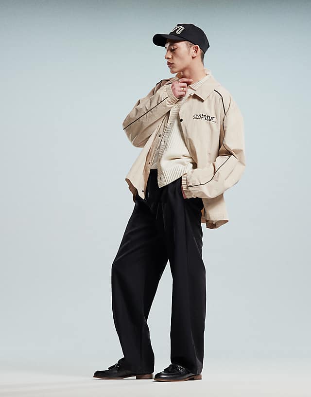 Asos ASOS DESIGN Pull On Smart Wide Leg Trousers In Black