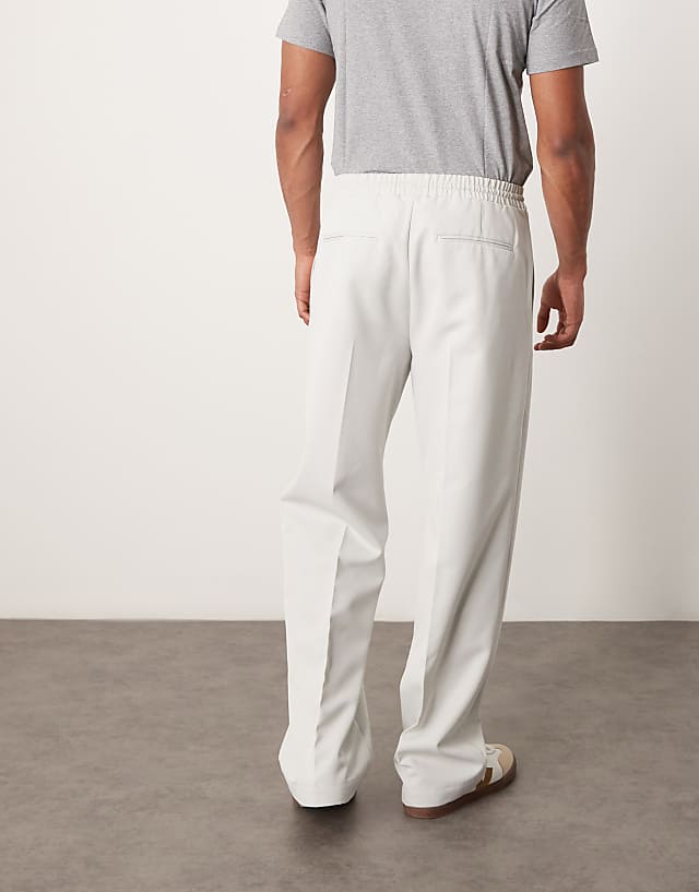Asos ASOS DESIGN Pull On Smart Wide Leg Trousers In Ice Grey
