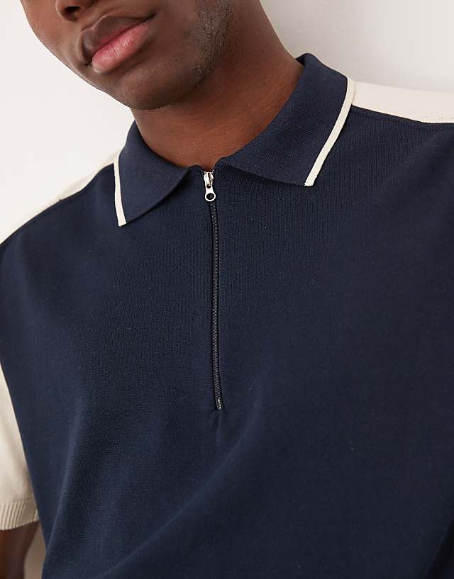 Asos ASOS DESIGN Relaxed Boxy Premium Knitted Zip Polo In Green