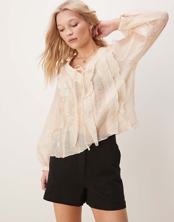 asos ASOS DESIGN relaxed dad shorts with linen in black