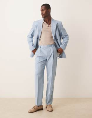 Asos ASOS DESIGN Relaxed Double Breasted Suit In Blue
