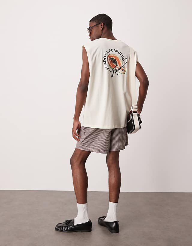 asos ASOS DESIGN relaxed fit fruit print tank in ecu