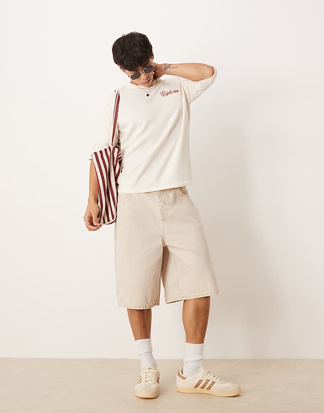 Asos ASOS DESIGN Relaxed Knitted Crew Neck T-shirt With Chest Embroidery In White