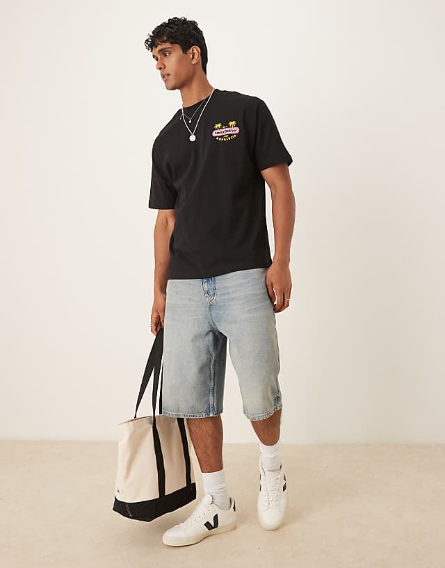 Asos ASOS DESIGN Relaxed T-shirt With High Summer Graphic In Black