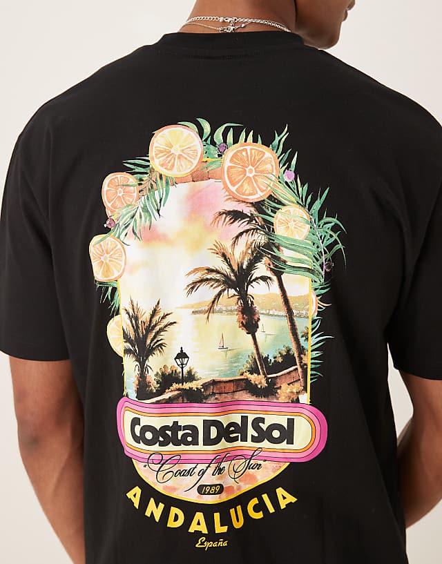 Asos ASOS DESIGN Relaxed T-shirt With High Summer Graphic In Black
