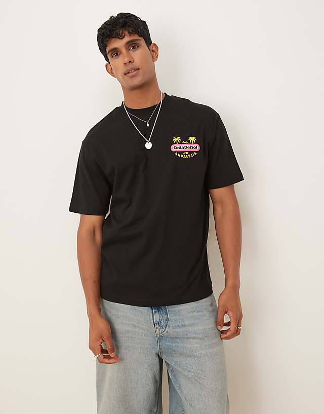 Asos ASOS DESIGN Relaxed T-shirt With High Summer Graphic In Black