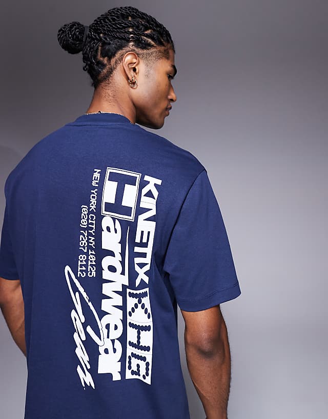 Asos ASOS DESIGN Relaxed T-shirt With Text Graphic In Blue