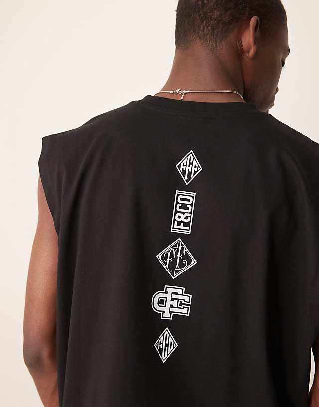 Asos ASOS DESIGN Relaxed Vest With Back Print In Black