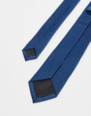 Asos ASOS DESIGN Satin Plain Tie And Floral Print Pocket Square Set In Navy
