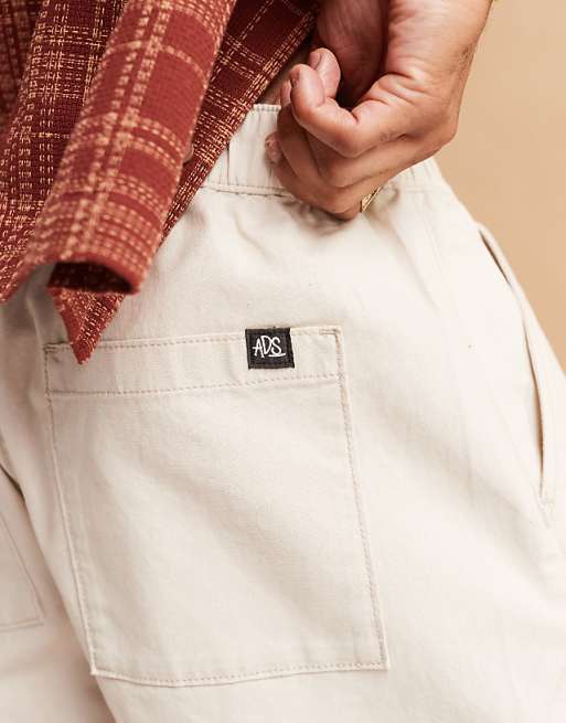 Asos ASOS DESIGN Shorter Length Pull On Linen Blend Short In Stone