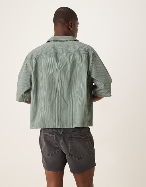 Asos ASOS DESIGN Shorter Length Slim Denim Shorts With Rip Detail In Black