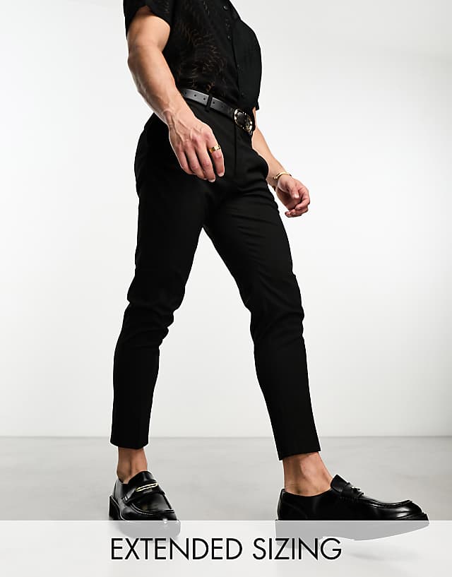 asos ASOS DESIGN skinny cropped smart trousers in black