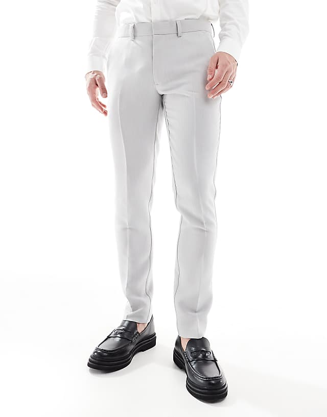 Asos ASOS DESIGN Skinny Suit In Light Grey Microtexture