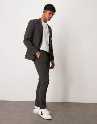 Asos ASOS DESIGN Skinny Suit In Salt And Pepper Texture