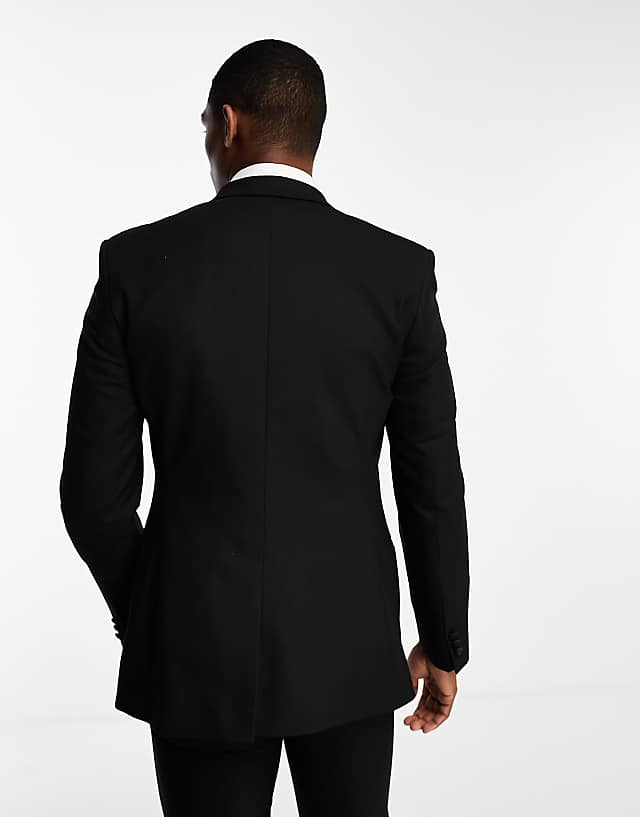 Asos ASOS DESIGN Skinny Tuxedo Suit Jacket In Black