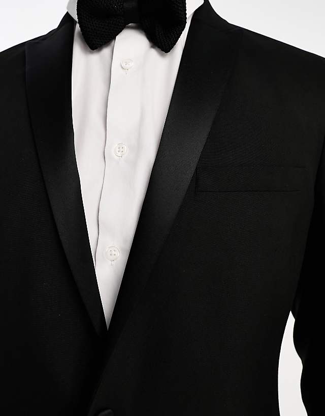 Asos ASOS DESIGN Skinny Tuxedo Suit Jacket In Black