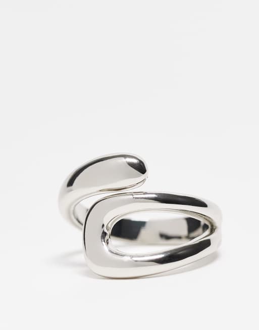 Asos ASOS DESIGN Sleek Open-ended Wrap Ring In Silver